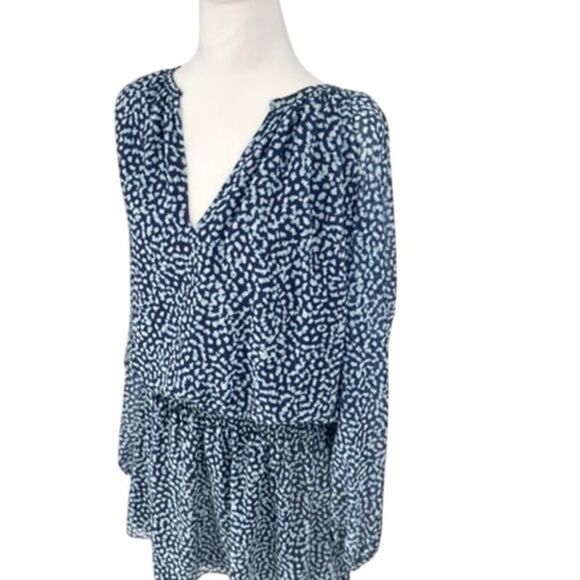 💙 RAMY BROOK Navy Blue Printed Landa Dress - Size Large - NWT $445 Retail! 💙 - Picture 2 of 14